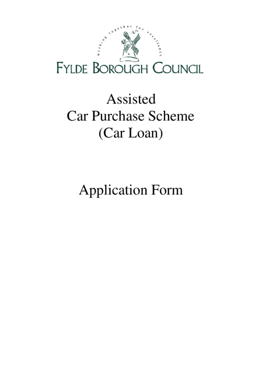 Assisted Car Purchase Scheme (Car Loan) Application Form Printable pdf