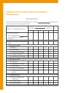 Sample Survey Form On Service Provider's Performance