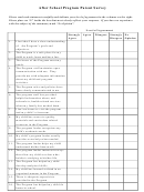After School Program Parent Survey Printable pdf
