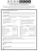Acha Institution Of Higher Education Demographic Survey Form