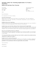 Sample Letter For Funding Application To Trusts/charities