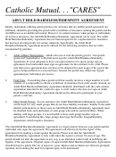Adult Hold Harmless/indemnity Agreement Template
