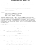 Sample Constitution And By-laws