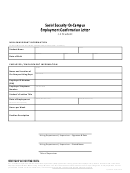 Social Security On-campus Employment Confirmation Letter Template