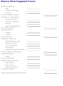 Balance Sheet Suggested Format