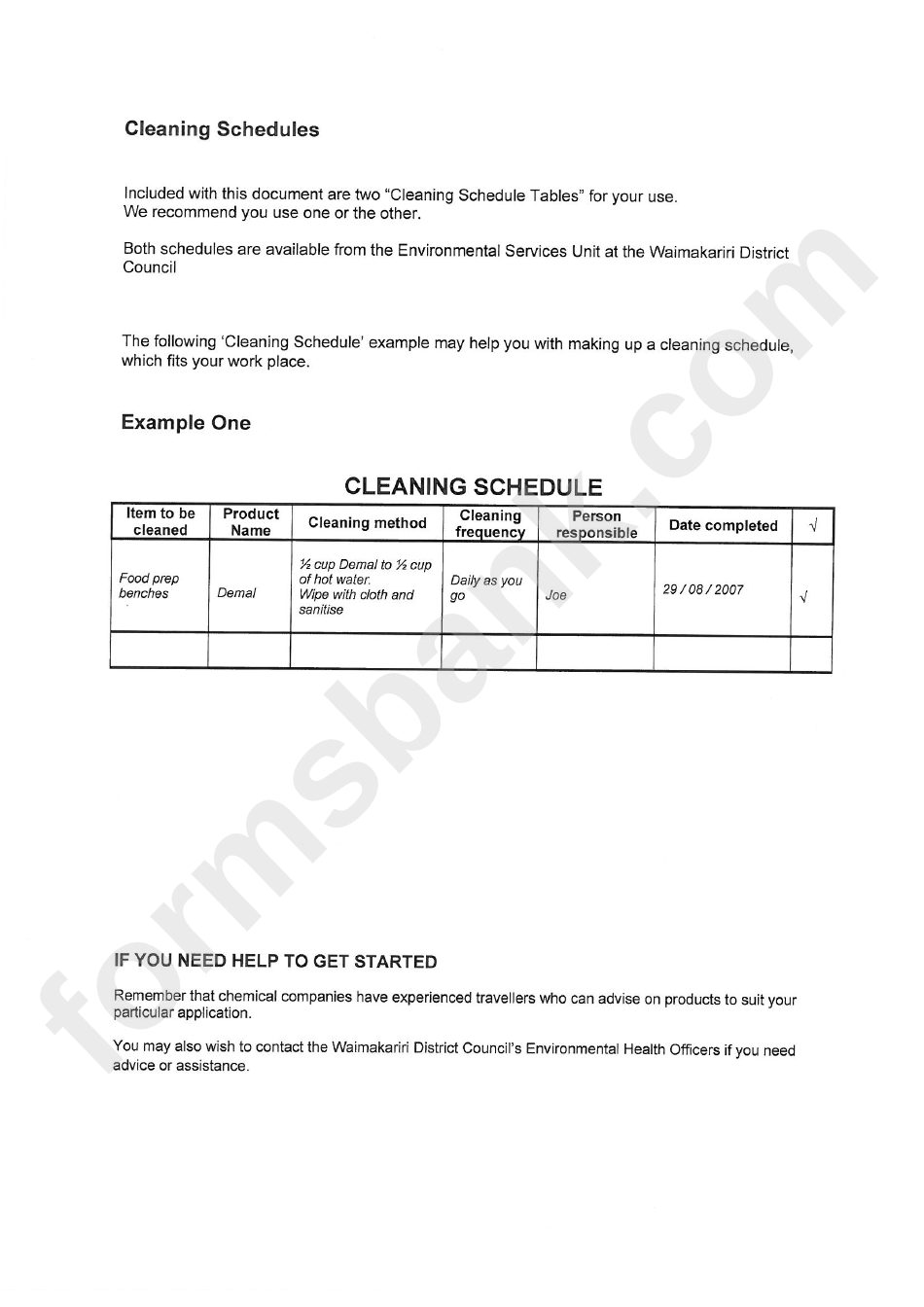 Weekly Cleaning Schedule Template