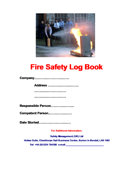Fire Safety Log Book Printable pdf