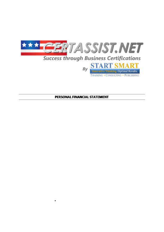 Form Sba Form 413 - Personal Financial Statement/adjusted Personal Net Worth Worksheet Printable pdf