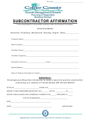 Subcontractor Affirmation