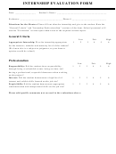 Internship Evaluation Form
