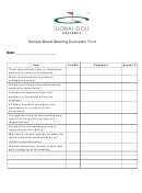 Sample Board Meeting Evaluation Form