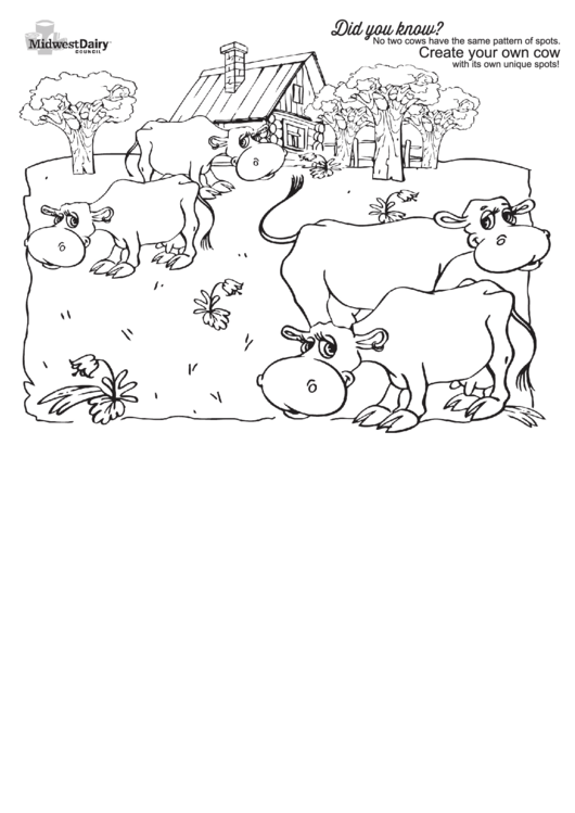 Dairy Farm Coloring Sheet Printable pdf