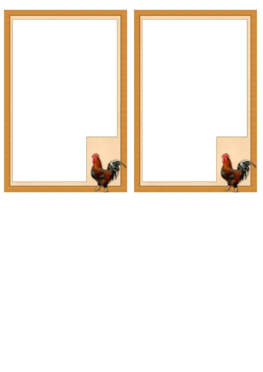 Rooster Card Template Printable pdf
