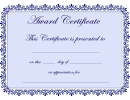 Award Certificate Template