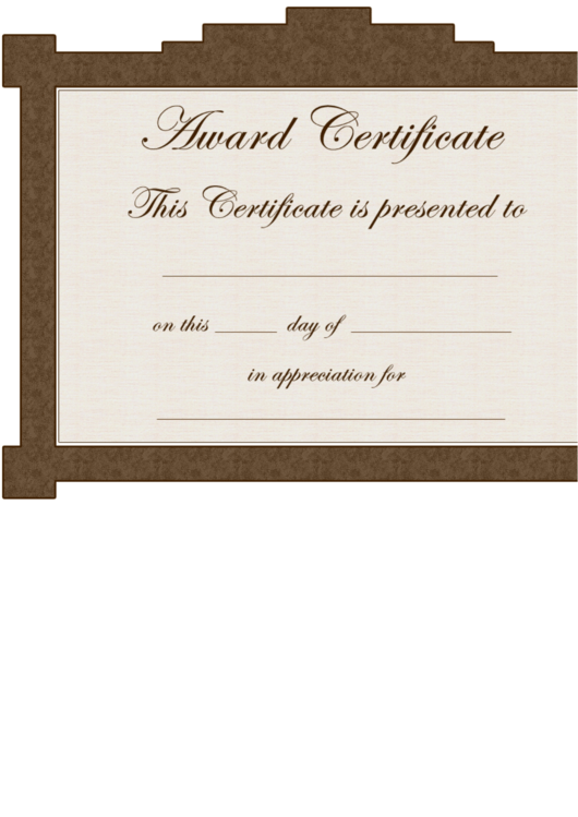 Fillable Award Certificate Template Printable pdf