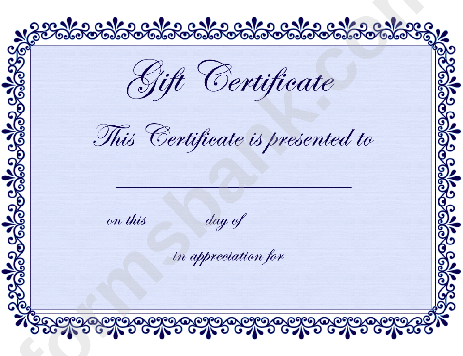 Gift Certificate Template