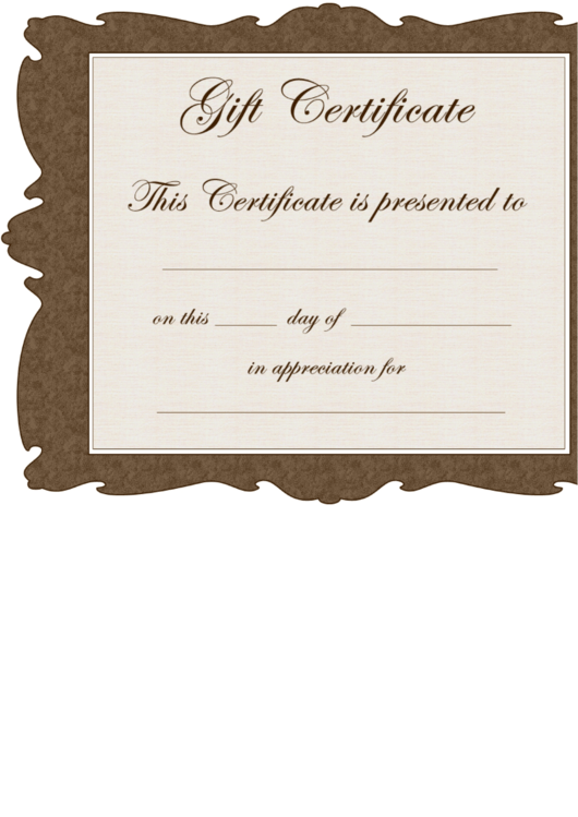 Fillable Gift Certificate Template Printable pdf