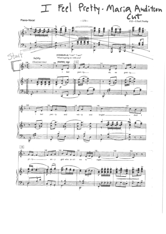 I Feel Pretty Piano-Vocal Sheet Music Printable pdf