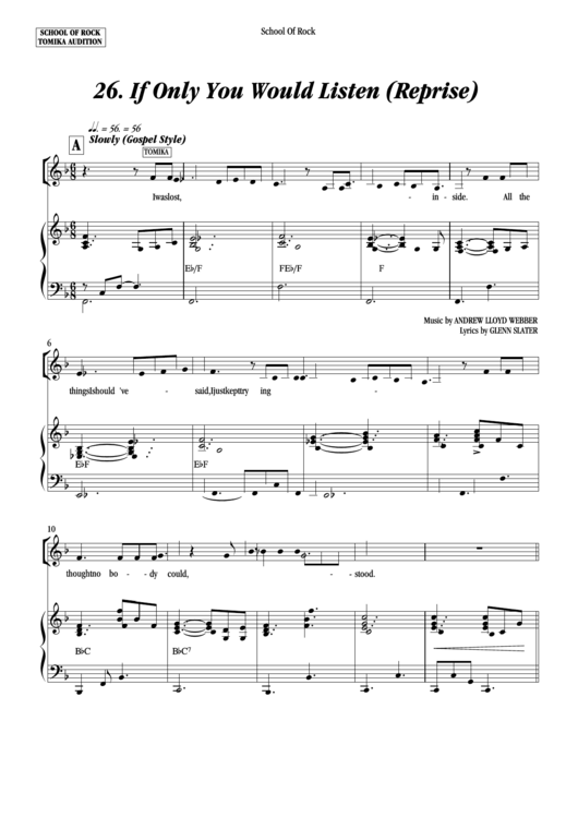 If Only You Would Listen Sheet Music Printable pdf