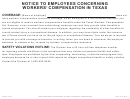 Notice To Employees Concerning Workers' Compensation In Texas