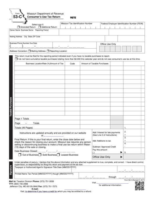 Fillable Form 53-C - Consumer