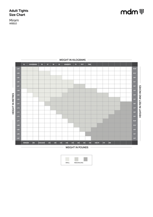 Mdm Adult Tights Size Chart - Miram Printable pdf