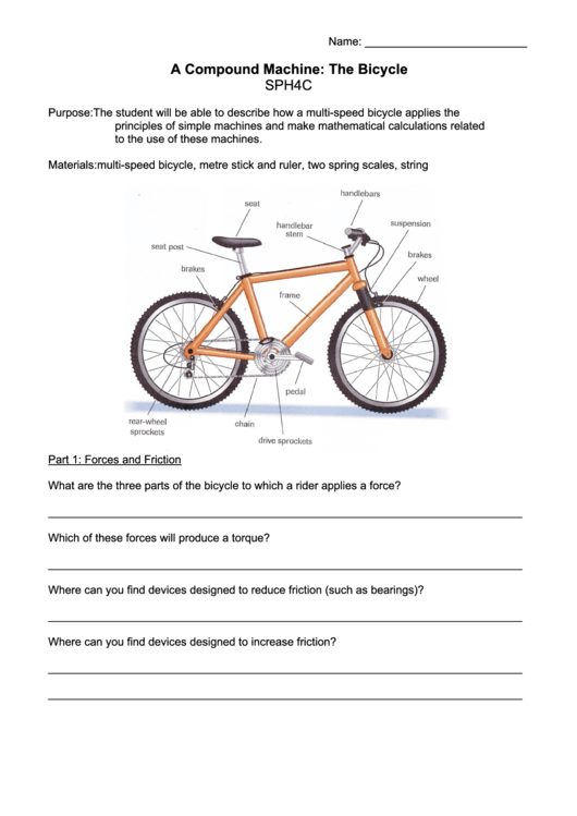 A Compound Machine: The Bicycle Sph4c Printable pdf
