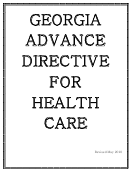 Fillable Georgia Advanced Directive Printable pdf
