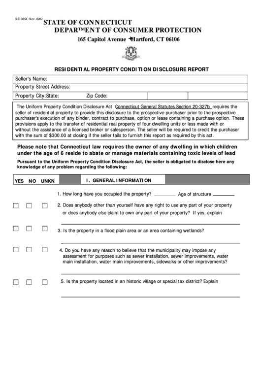 What Is A Residential Property Condition Disclosure Statement