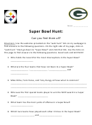 Super Bowl Web Hunt Worksheet