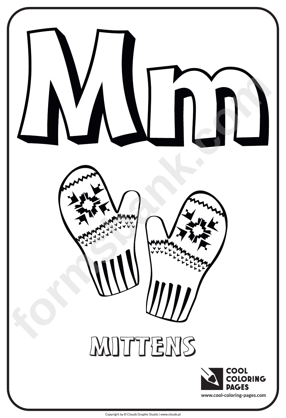 Coloring Page With Letter M