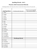 Spelling Words- List 3 Phonics Skill-consonant Blends