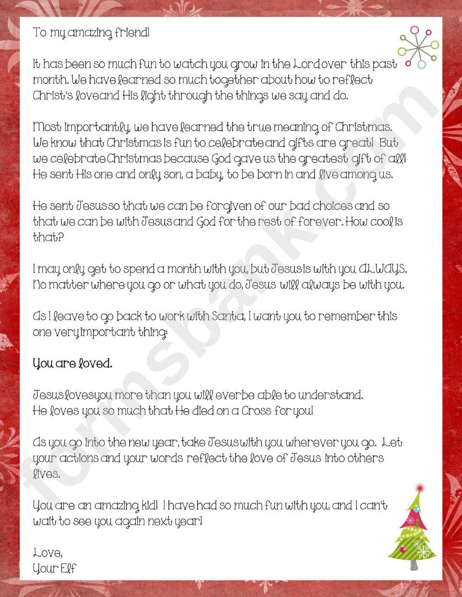 Elf On The Shelf Jesus Style Farewell Letter - Mended By Mercy