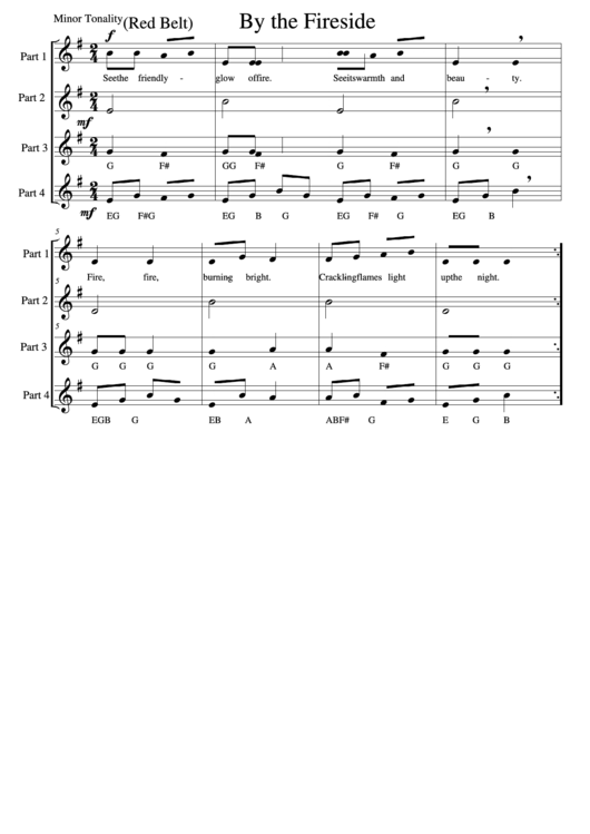 "By The Fireside" Piano Sheet Music Printable pdf