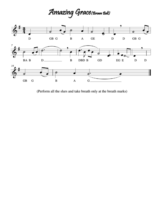 "Amazing Grace" Piano Sheet Music Printable pdf