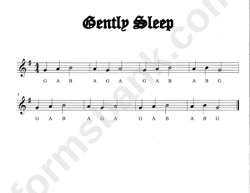 "Gentle Sleep" Piano Sheet Music