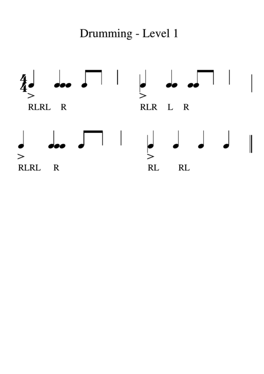 Drumming - Level 1-7 Printable pdf