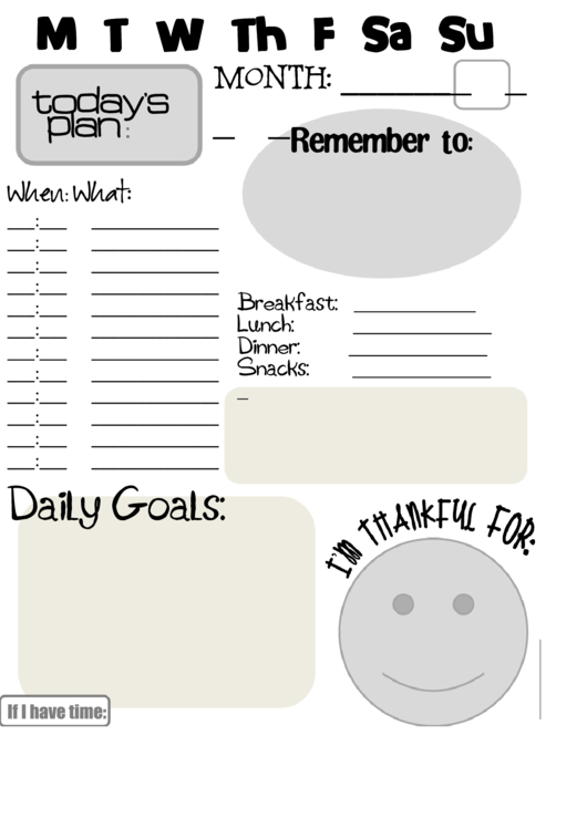 Daily Planning Sheet Printable pdf
