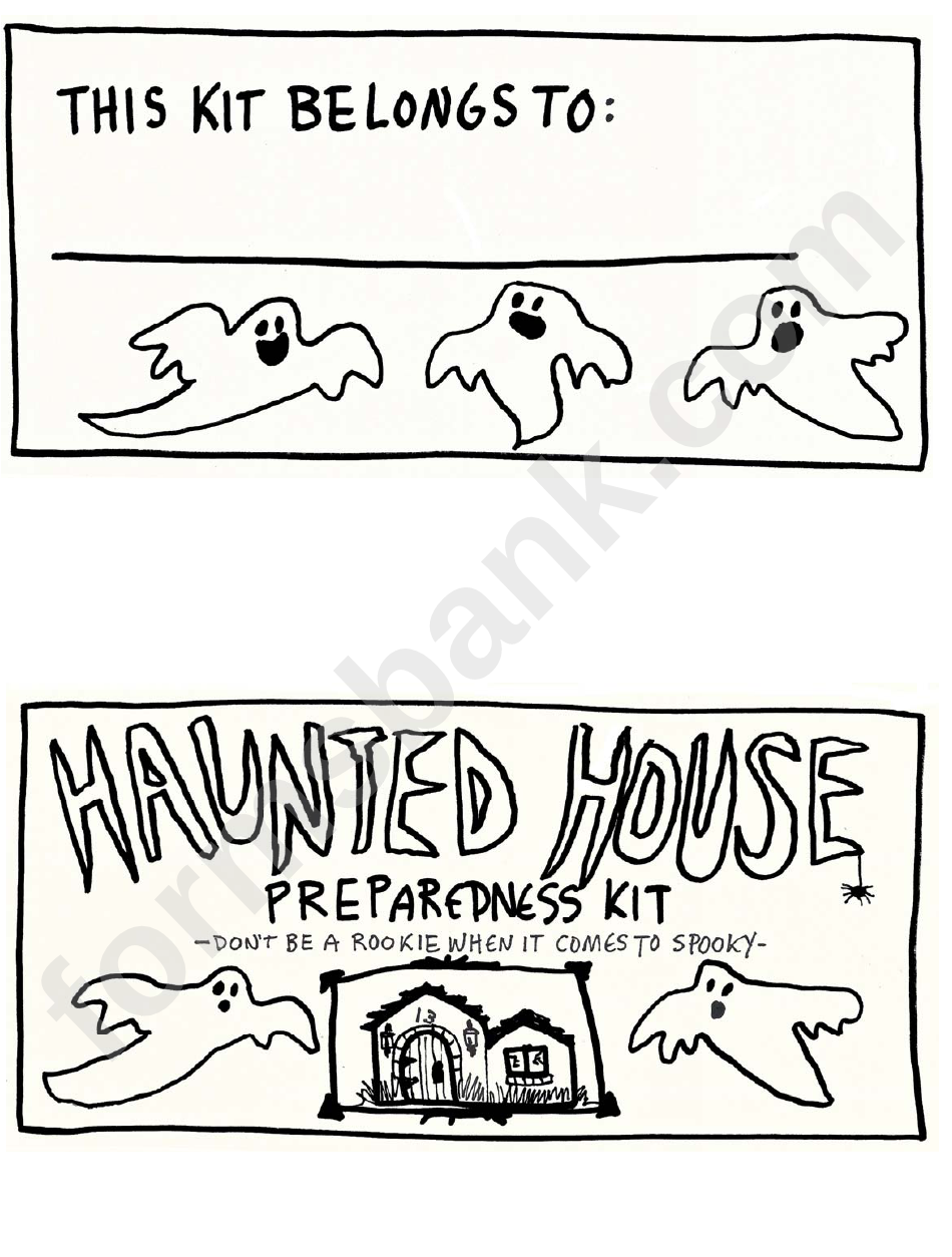 Haunted House Kit Labels Template