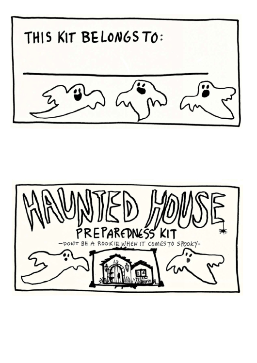 Haunted House Kit Labels Template Printable pdf