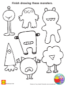 Monster Coloring Sheet For Kids