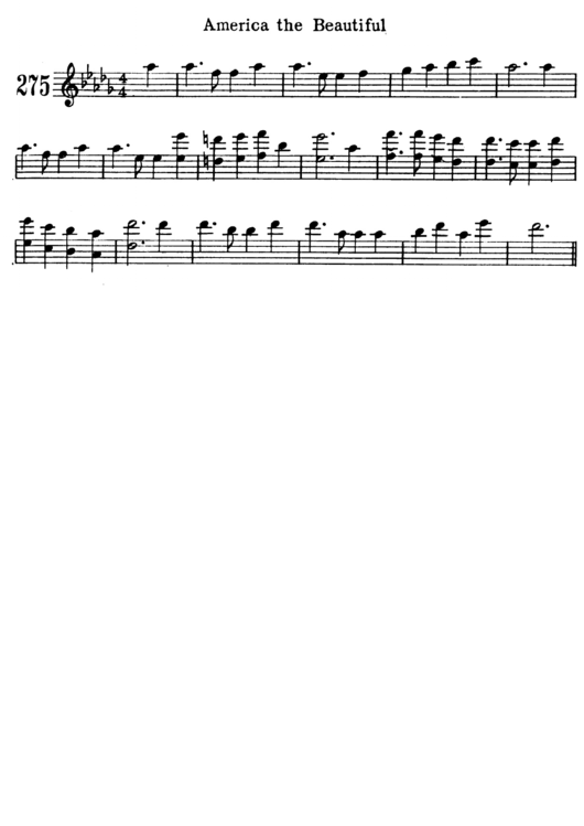 "America The Beautiful" Violin Sheet Music Printable pdf