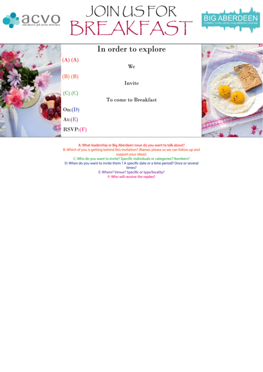 Breakfast Invite Tool Printable pdf