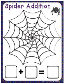 Spider Addition Worksheet