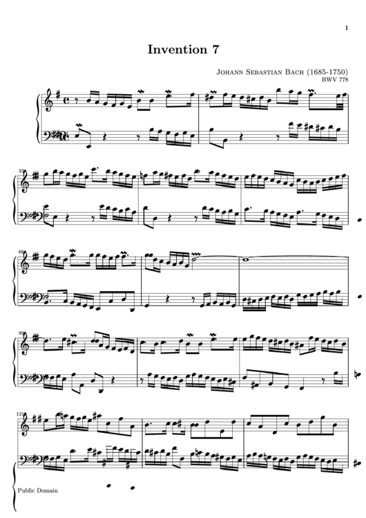 Invention 7 Bach Inventions Sheet Music