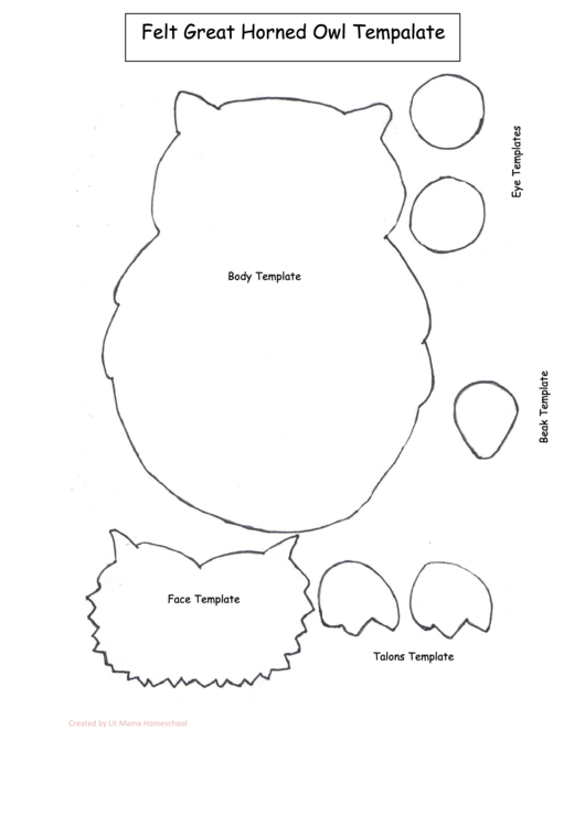 Felt Great Horned Owl Template Printable Pdf Download