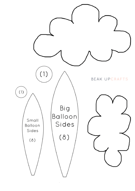Hot Air Balloon And Clouds Template Printable pdf