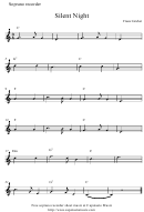 "Silent Night" By Franz Gruber Soprano Recorder Sheet Music Printable pdf