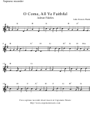 "O Come All Ye Faithful (Adeste Fideles)" By John Francis Wade Soprano Recorder Sheet Music Printable pdf