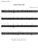 "Abide With Me" By William Henry Monk Soprano Recorder Sheet Music Printable pdf